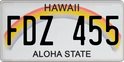 HI license plate FDZ455