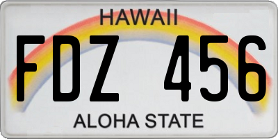 HI license plate FDZ456