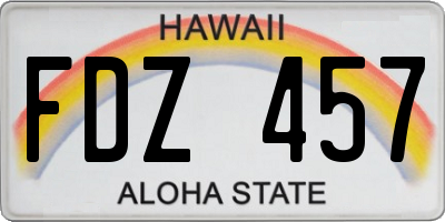 HI license plate FDZ457