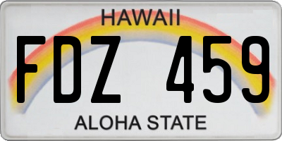 HI license plate FDZ459