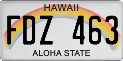 HI license plate FDZ463