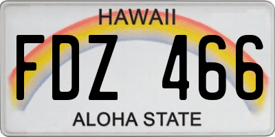 HI license plate FDZ466