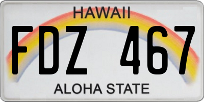 HI license plate FDZ467