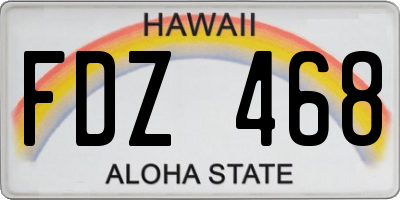 HI license plate FDZ468