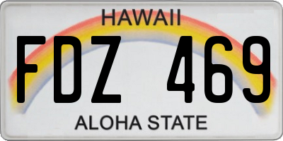 HI license plate FDZ469