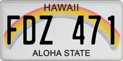 HI license plate FDZ471