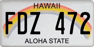 HI license plate FDZ472