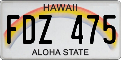HI license plate FDZ475