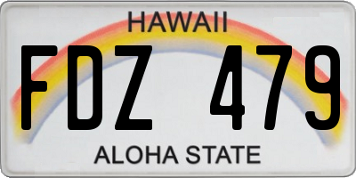 HI license plate FDZ479