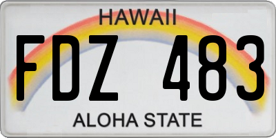 HI license plate FDZ483