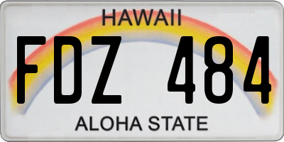 HI license plate FDZ484