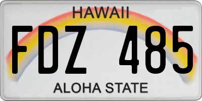 HI license plate FDZ485