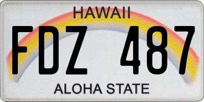 HI license plate FDZ487