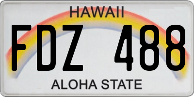 HI license plate FDZ488