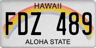 HI license plate FDZ489