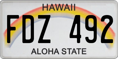 HI license plate FDZ492