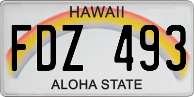 HI license plate FDZ493