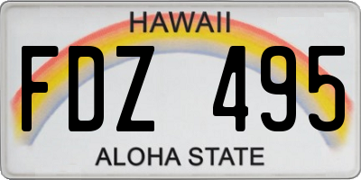 HI license plate FDZ495