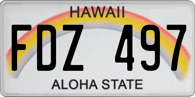 HI license plate FDZ497