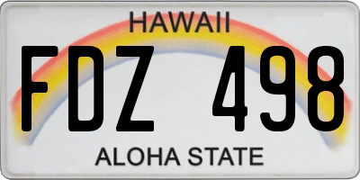 HI license plate FDZ498