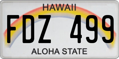 HI license plate FDZ499