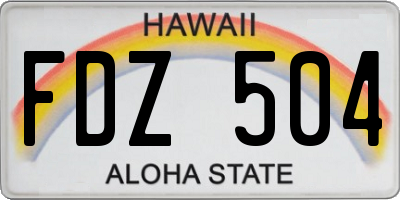 HI license plate FDZ504