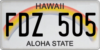 HI license plate FDZ505