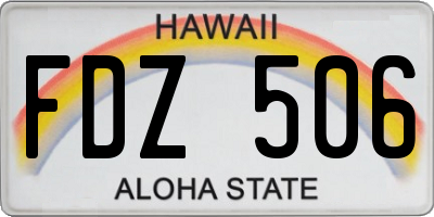HI license plate FDZ506