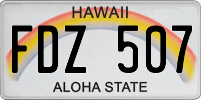HI license plate FDZ507