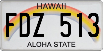 HI license plate FDZ513