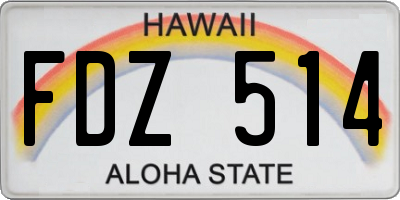 HI license plate FDZ514