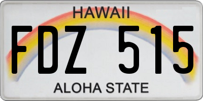 HI license plate FDZ515