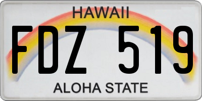 HI license plate FDZ519