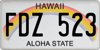 HI license plate FDZ523