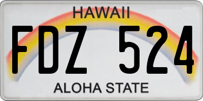 HI license plate FDZ524