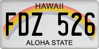 HI license plate FDZ526