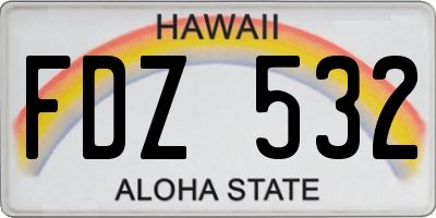 HI license plate FDZ532