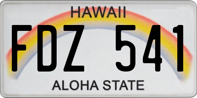 HI license plate FDZ541