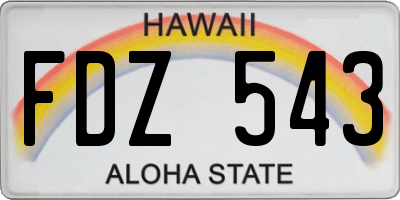 HI license plate FDZ543