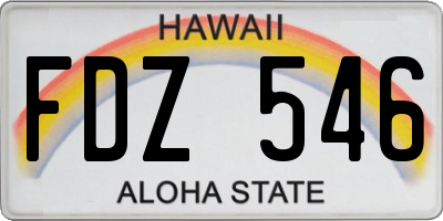 HI license plate FDZ546