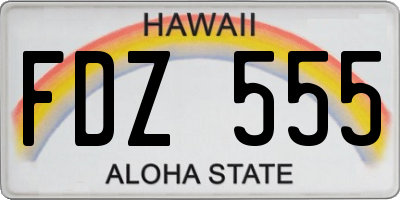 HI license plate FDZ555