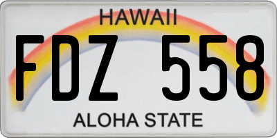 HI license plate FDZ558