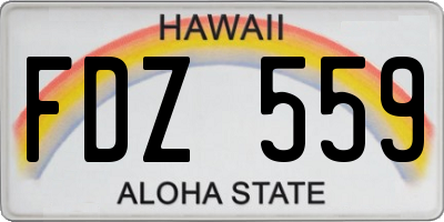 HI license plate FDZ559