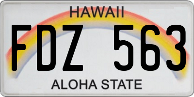 HI license plate FDZ563