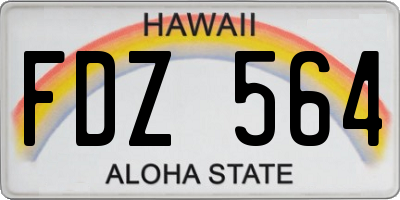 HI license plate FDZ564