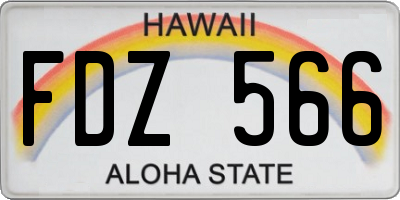 HI license plate FDZ566