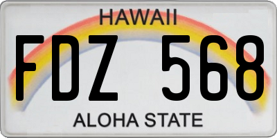 HI license plate FDZ568
