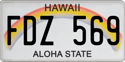 HI license plate FDZ569