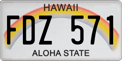 HI license plate FDZ571