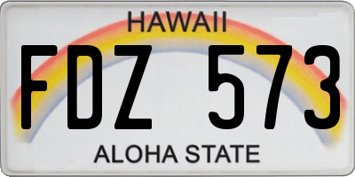 HI license plate FDZ573